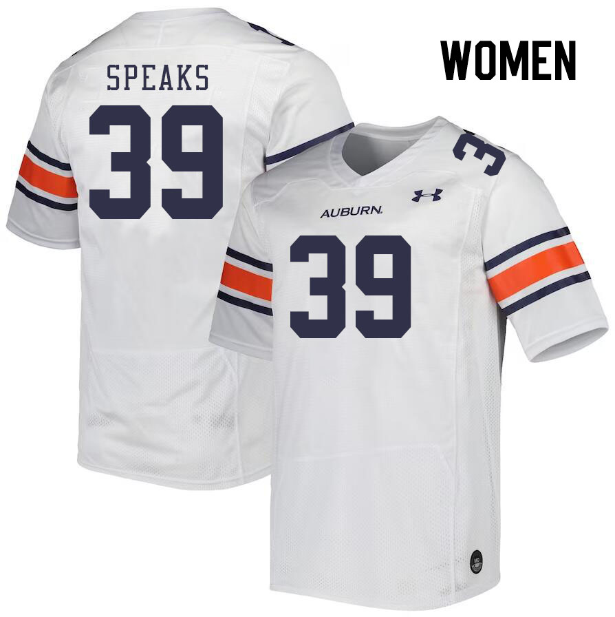 Women #39 Griffin Speaks Auburn Tigers College Football Jerseys Stitched Sale-White - Click Image to Close